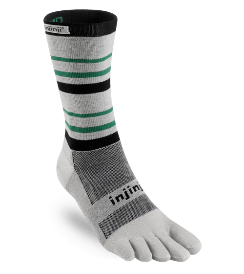 Injinji RUN Lightweight Crew Running Toe Socks (Emerald)