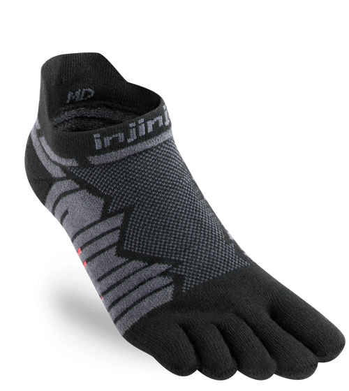 Injinji Ultra Run No-Show Running Toe Socks (Onyx)