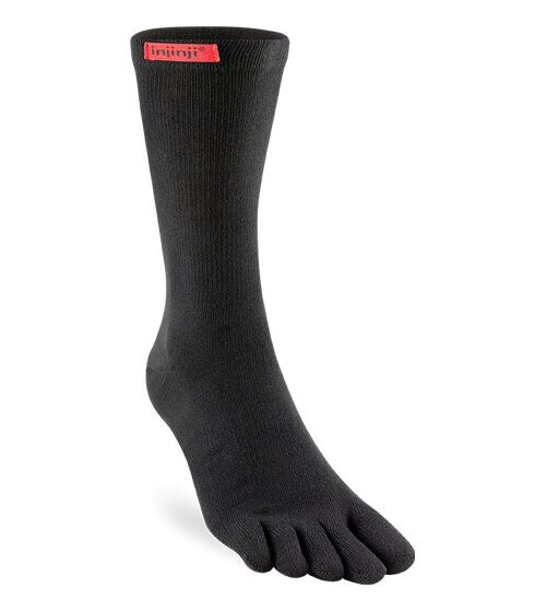 Injinji Sport Original Weight Crew Toe Socks (Black)