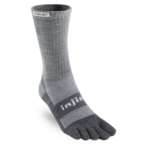 Injinji Outdoor Midweight Crew NuWool Toe Socks (Charcoal)