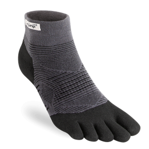 Injinji RUN Original Weight Mini-Crew Running Toe Socks (Black)