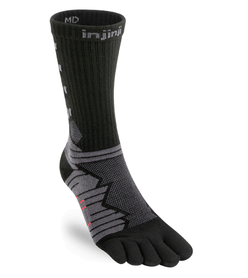 Injinji Ultra Run Crew Running Toe Socks (Obsidian)