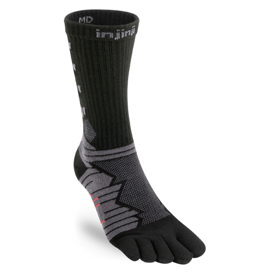 Injinji Ultra Run Crew Running Toe Socks (Obsidian)