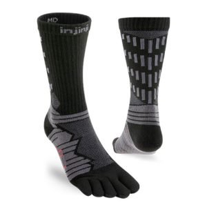 Injinji Ultra Run Crew Running Toe Socks (Obsidian) - Dual