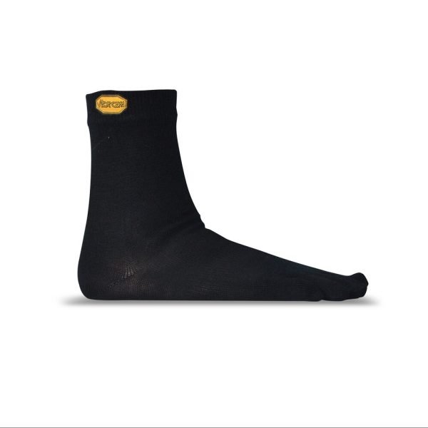 Vibram 5TOE Merino Wool Blend Crew Toe Socks (Black)