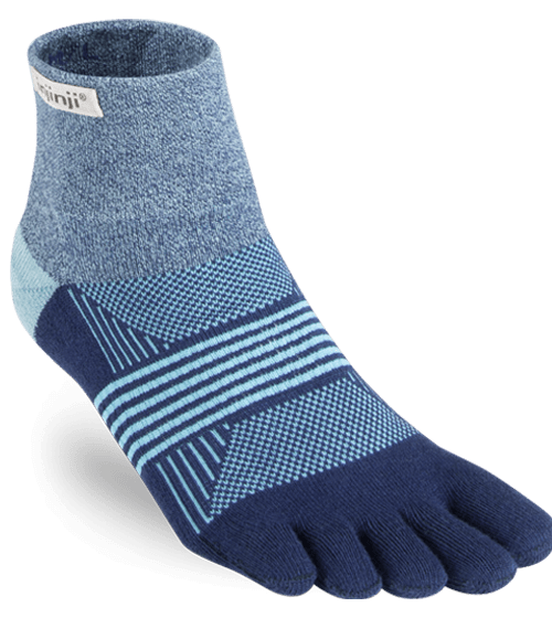 Injinji Womens Trail MidWeight Mini-Crew Running Toe Socks (Twilight)