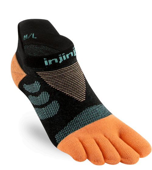 Injinji Womens Ultra Run No-Show Toe Running Socks (Tide)