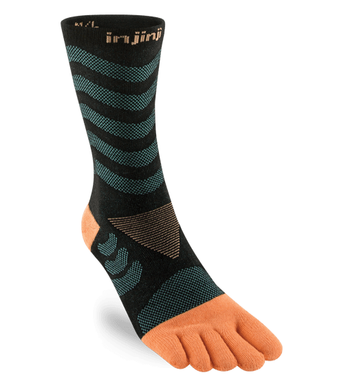 Injinji Womens Ultra Run Crew Toe Running Socks (Dive)