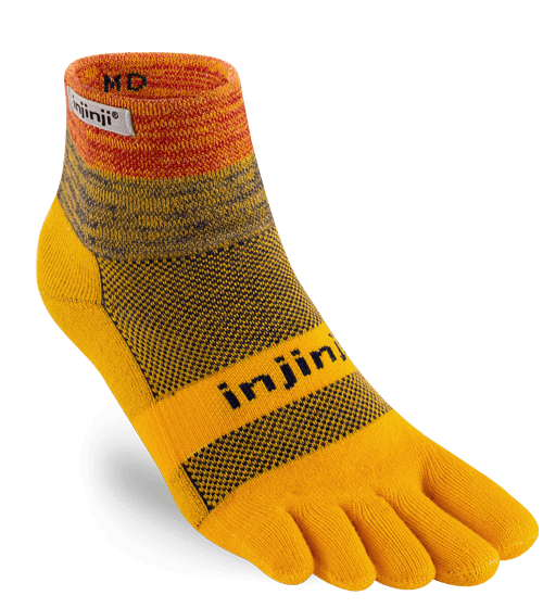 Injinji Trail Midweight Mini-Crew Running Toe Socks (Marigold)