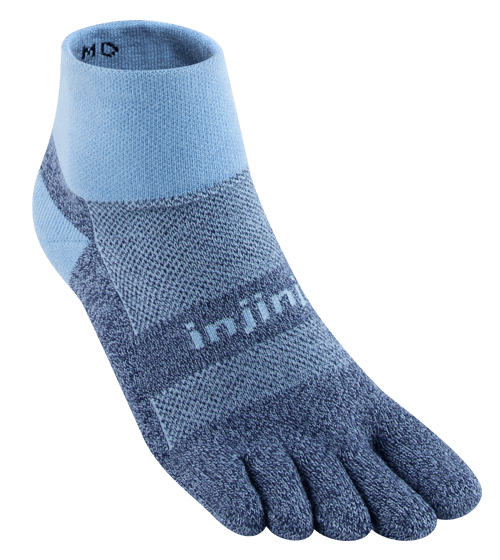 Injinji Trail Midweight Mini-Crew Running Toe Socks (Powder Blue)