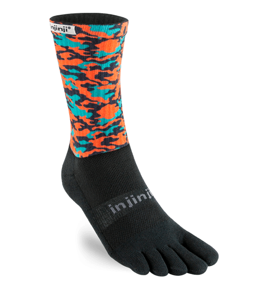 Injinji Trail Crew Midweight Running Toe Socks (Camo)