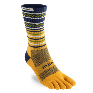 Injinji Trail Midweight Crew Running Toe Socks (Dijon)