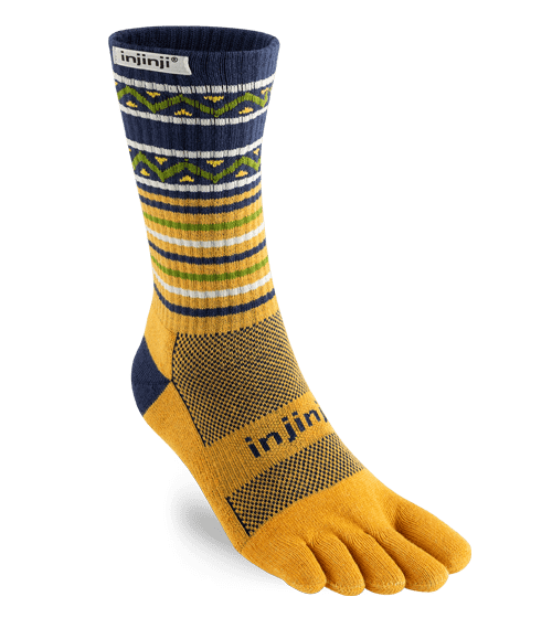 Injinji Trail Midweight Crew Running Toe Socks (Dijon)