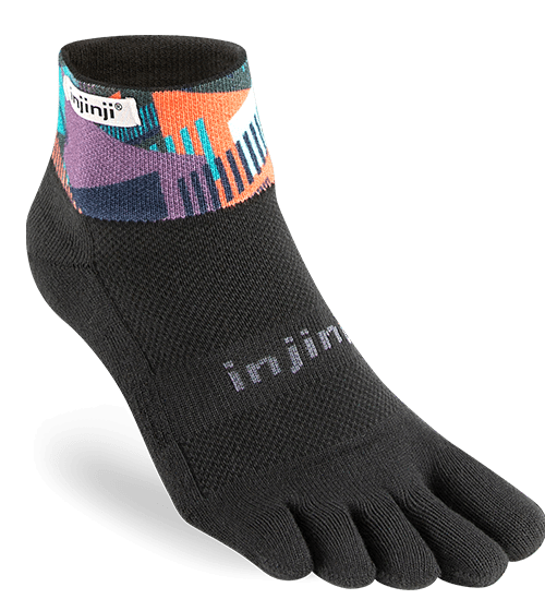 Injinji Trail Midweight Mini-Crew Running Toe Socks (Fences)