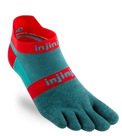 Injinji RUN Lightweight No-Show Running Toe Socks (Aquaberry)