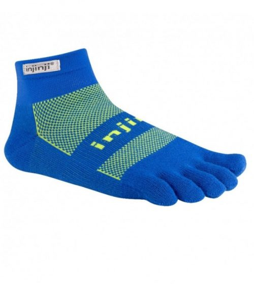 Injinji RUN Original Weight Mini-Crew Running Toe Socks (Charged Blue)