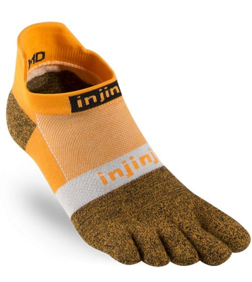 Injinji RUN Lightweight No-Show Running Toe Socks (Tangerine)