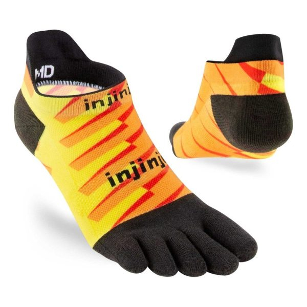 Injinji RUN Lightweight No-Show Running Toe Socks (Lightning) - Angles