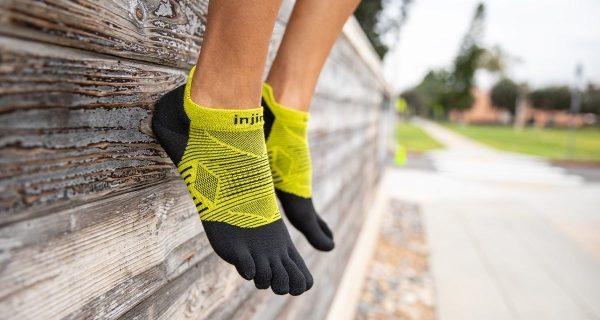 Injinji RUN Lightweight No-Show Running Toe Socks (Limeade)