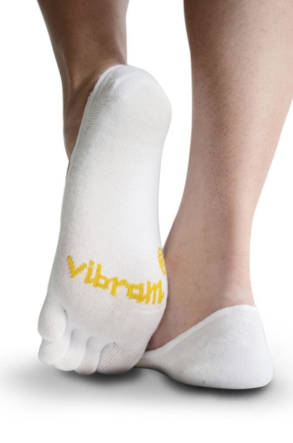 Vibram 5Toe Ghost Low Profile Toe Socks (White) - Rear