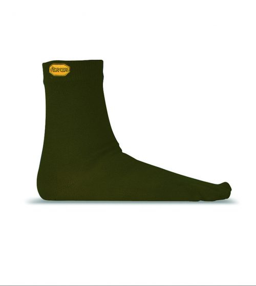 Vibram 5TOE Merino Wool Blend Crew Toe Socks (Green)