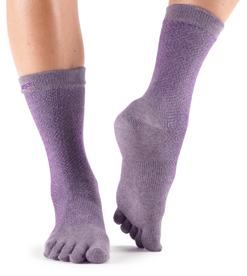 ToeSox Casual Full Toe Everyday Crew Toe Socks (Opal)