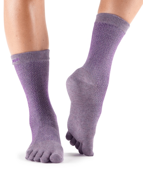 ToeSox Casual Full Toe Everyday Crew Toe Socks (Opal)