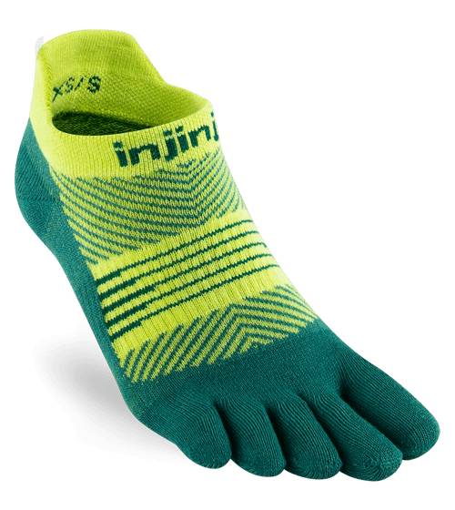 Injinji Womens RUN Lightweight No-Show Running Toe Socks (Nessie)