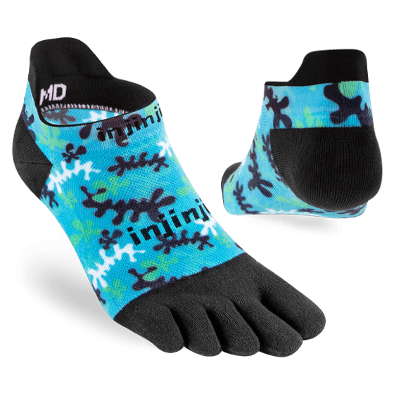 Injinji RUN Lightweight No-Show Running Toe Socks (Reef) - Dual
