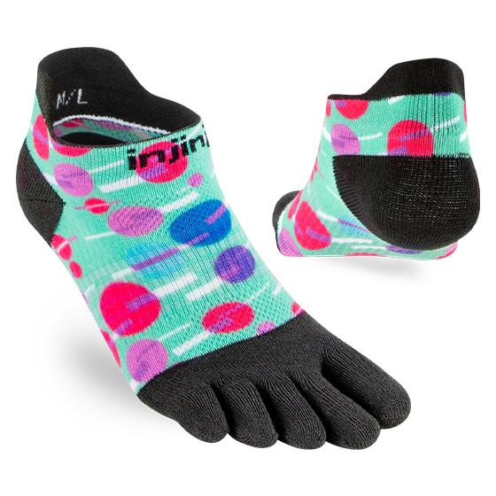 Injinji Womens RUN Lightweight No-Show Running Toe Socks (Fizz) - Dual