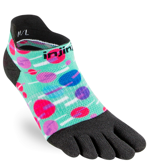 Injinji Womens RUN Lightweight No-Show Running Toe Socks (Fizz)