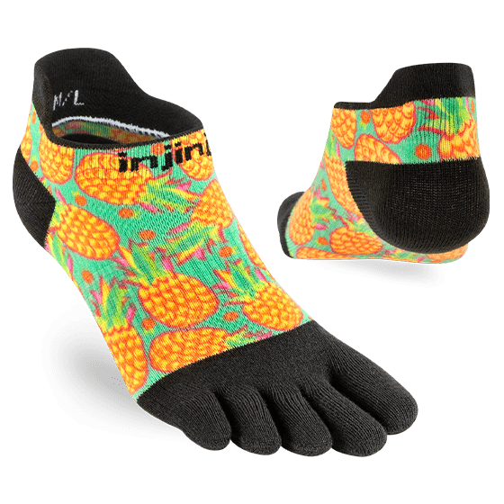Injinji Womens RUN Lightweight No-Show Running Toe Socks (Pina) - Dual