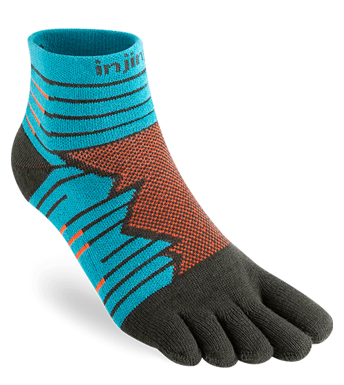 Injinji Ultra Run Mini-Crew Running Toe Socks (Pop)