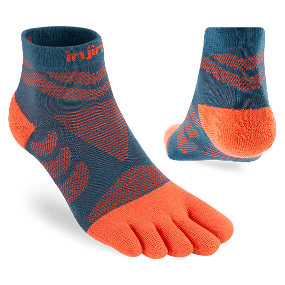 Injinji Womens Ultra Run Mini Crew Toe Running Socks (Dew)- Dual