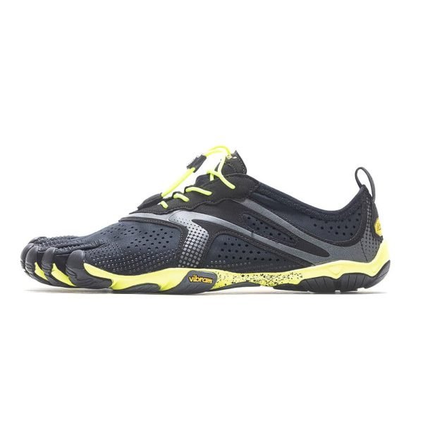 Vibram FiveFingers Mens V-RUN Minimalist Running Shoe - Black/Yellow - Side