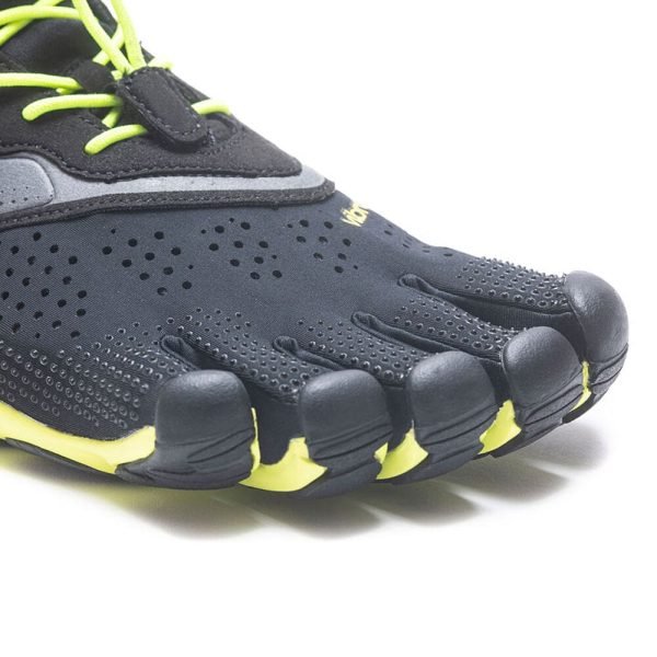 Vibram FiveFingers Mens V-RUN Minimalist Running Shoe - Black/Yellow - Toes