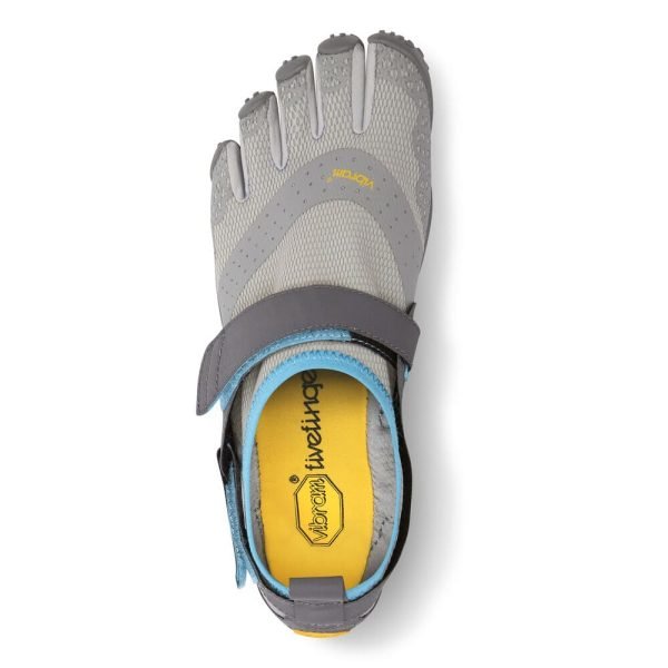 Vibram FiveFingers Womens V-AQUA Running Shoes - Light Grey/Blue - Top