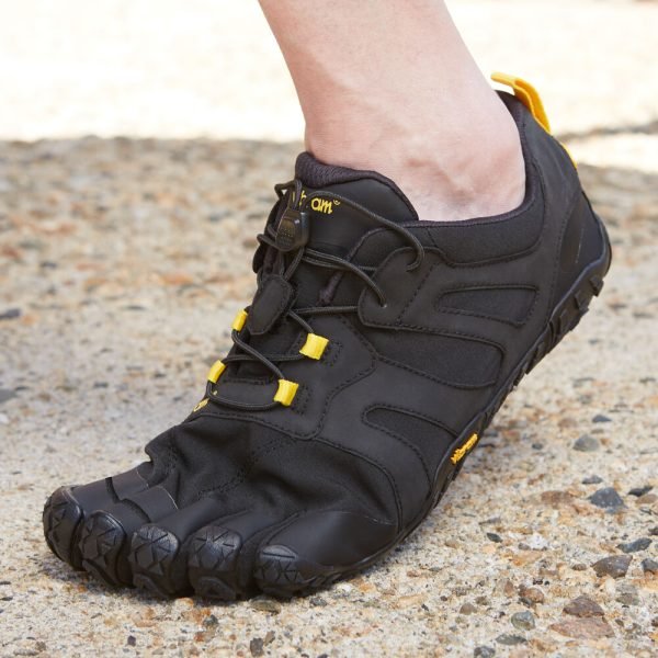 Vibram Fivefingers Womens V-TRAIL 2.0 Minimalist Running Shoes - Black/Yellow - Lifestyle
