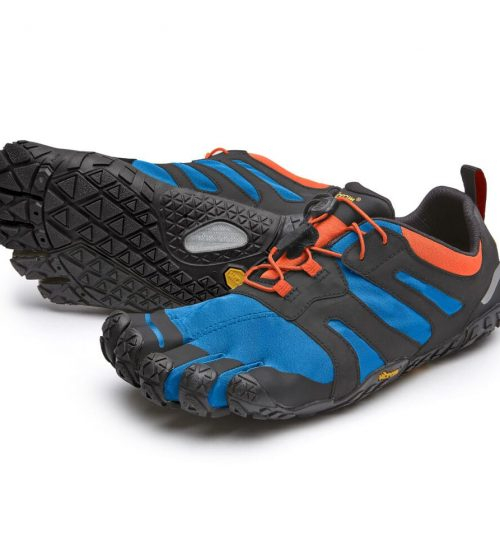 Vibram FiveFingers Mens V-TRAIL 2.0 Minimalist Trail Shoe - Blue/Orange