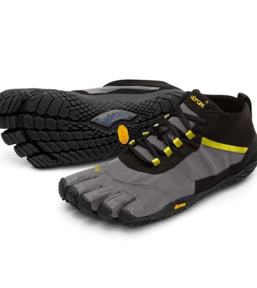 Vibram Fivefingers Womens V-TREK Minimalist Running Shoes - Black/Grey/Citronelle