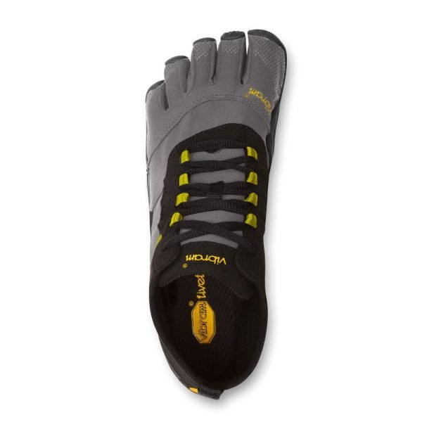 Vibram Fivefingers Womens V-TREK Minimalist Running Shoes - Black/Grey/Citronelle - Top