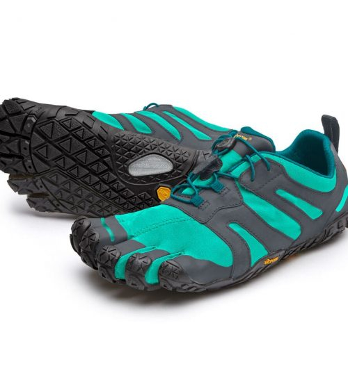 Vibram Fivefingers Womens V-TRAIL 2.0 Minimalist Running Shoes - Green-Grey/Black