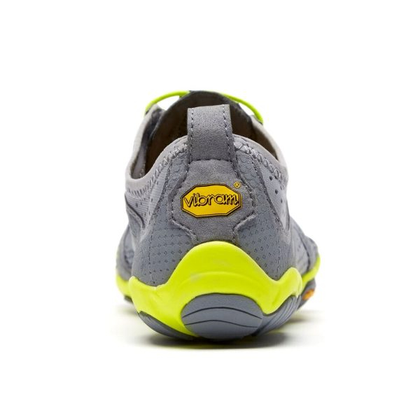 Vibram Fivefingers Womens V-RUN Minimalist Running Shoes - Grey/Yellow - Back