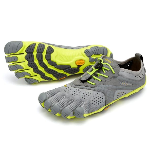 Vibram Fivefingers Womens V-RUN Minimalist Running Shoes - Grey/Yellow