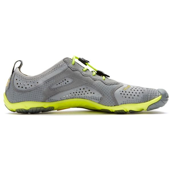 Vibram Fivefingers Womens V-RUN Minimalist Running Shoes - Grey/Yellow - Side