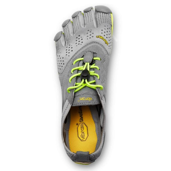 Vibram Fivefingers Womens V-RUN Minimalist Running Shoes - Grey/Yellow - Top