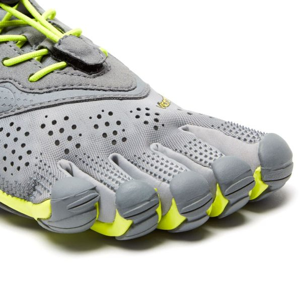 Vibram Fivefingers Womens V-RUN Minimalist Running Shoes - Grey/Yellow - Toes