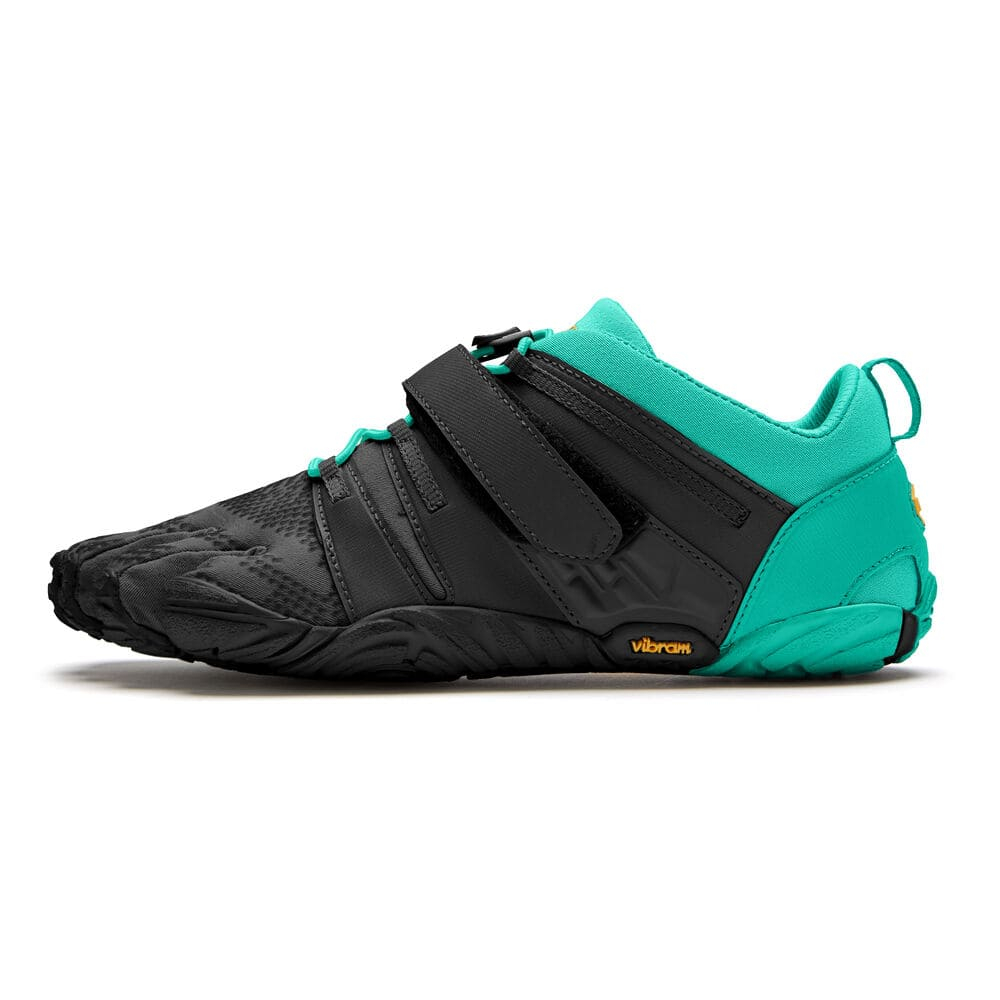 Vibram FiveFingers Womens V-TRAIN 2.0 Minimalist Training Shoe - Black/Green - Side
