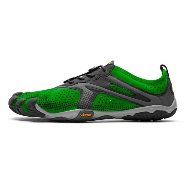 Vibram FiveFingers Mens V-RUN Minimalist Running Shoe - Green/Black - Side