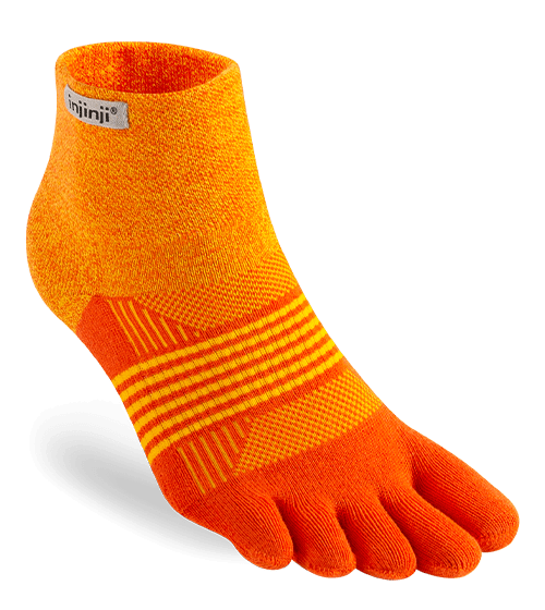 Injinji Womens Trail Midweight Mini-Crew Running Toe Socks - Leo